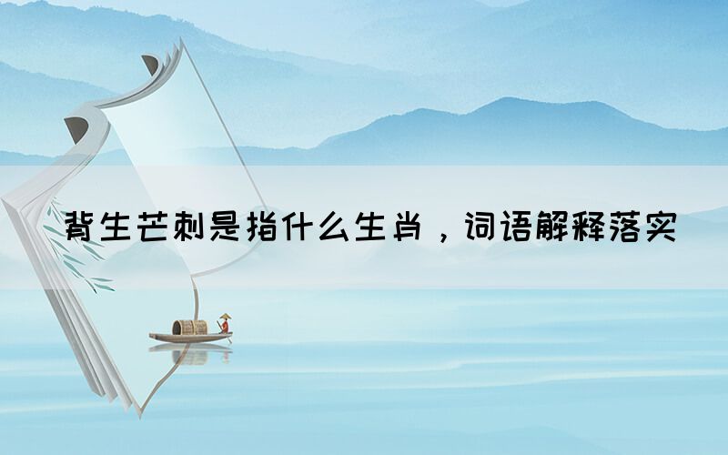 背生芒刺是指什么生肖，詞語(yǔ)解釋落實(shí)(圖1)